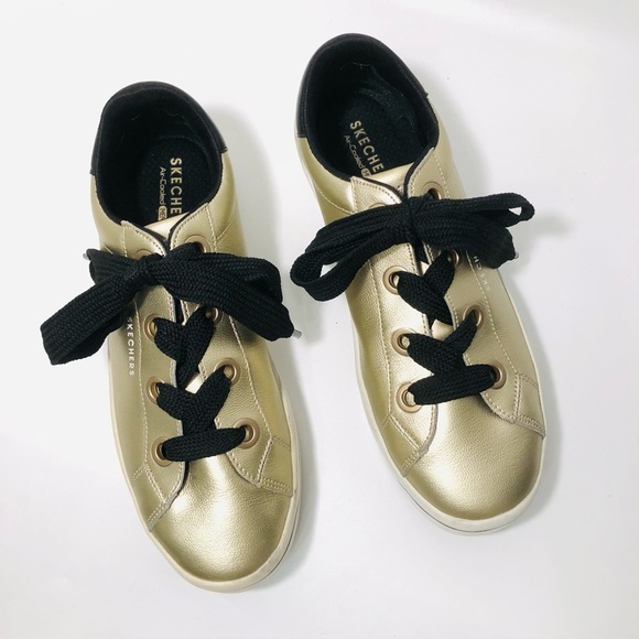Skechers Hi Lites Gold and Black Sneakers - Picture 4 of 13